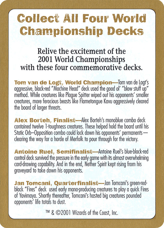 2001 World Championships Ad