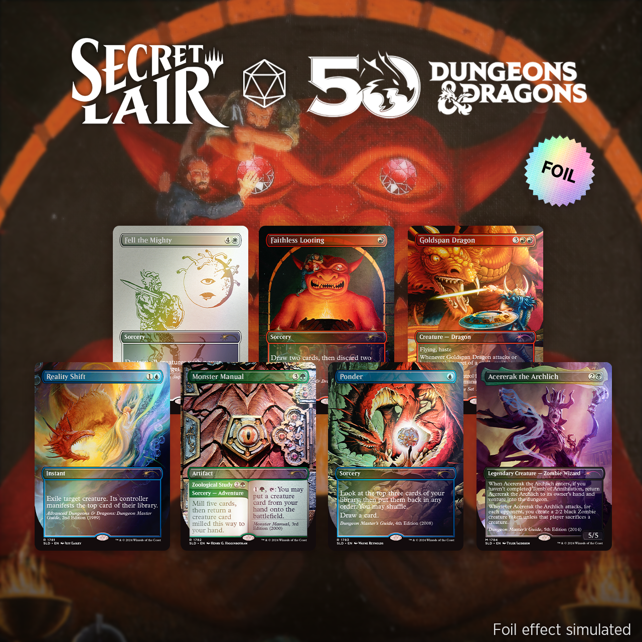 Secret Lair Drop Secret Lair x Dungeons and Dragons An Exhibition of Adventure Rainbow Foil