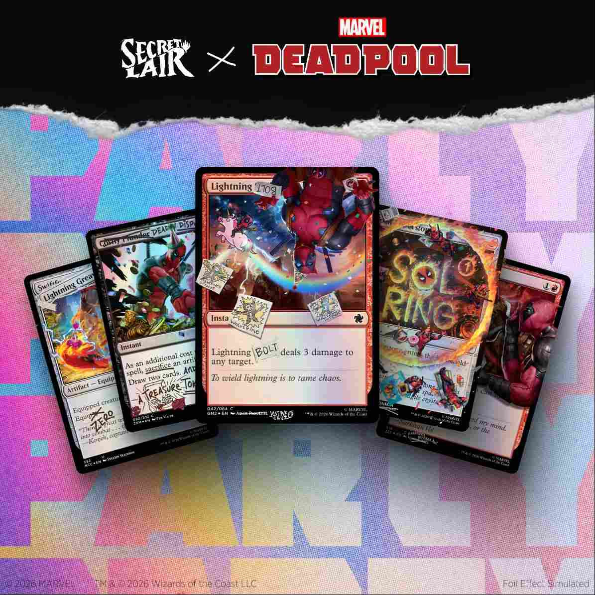 Secret Lair Drop Marvels Deadpool I Fixed It (Youre Welcome) Pool Party Dazzle Foil