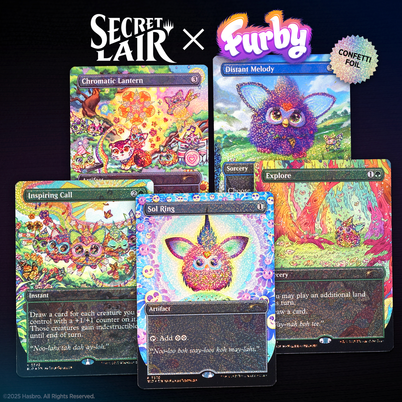 Secret Lair Drop Furby Doo ay Noo lah Confetti Foil